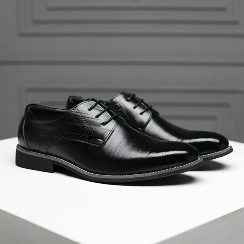 Elegant Pointed Toe Oxfords for Men - Soft Bottom Business Casual Formal Dress Shoes for Office, Weddings, and Parties